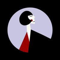 Abstract Geometric Portrait of a Sophisticated Woman in Bold Minimalist Style vector