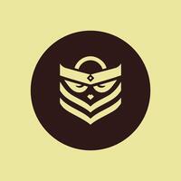 Geometric Owl Emblem in Circular Frame vector
