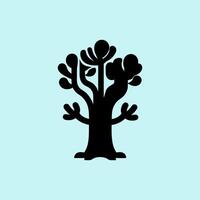 Abstract Tree Silhouette on Pastel Background vector
