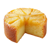 Isolated Taiwanese pineapple cake with a slice removed showing moist texture and flavor png