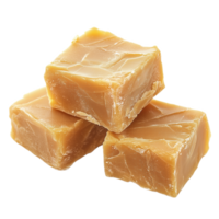 Scottish tablet candy stacked on a clean surface with focus on texture and color png
