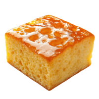 Delicious isolated burmese semolina dessert with glossy top layer and soft texture png
