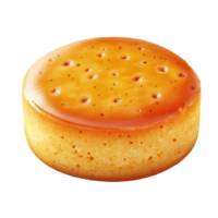 Isolated Burmese semolina dessert showcasing a rich golden glaze and smooth texture png