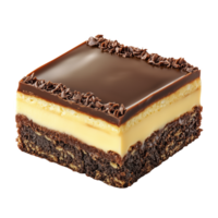 Delicious Nanaimo bar with rich chocolate and creamy filling in vibrant colors png