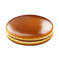 Realistic depiction of Japanese dorayaki showcasing its soft texture and glossy surface png