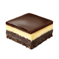 Enjoying a classic Nanaimo bar with layers of chocolate cream and crumb png