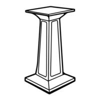 Outline of a tall pedestal simple column design vector