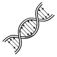 dna double helix icon genetic structure line illustration, simple black and white biotechnology design vector
