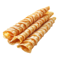 Hyper realistic Scandinavian krumkake showcasing intricate design and crisp texture png