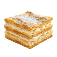 Isolated French mille feuille showcasing layers of pastry and cream filling png