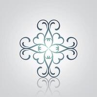 Floral vintage ornament baroque floral border design of patterns with a silver abstract background vector