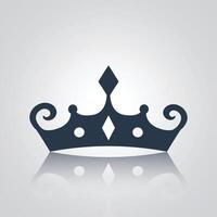 Royal crown icons and sign art with a unique design, with grey color, a silver background vector