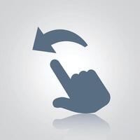 Finger swipe left gesture hand signs, Hand gesture icons with a silver abstract background vector