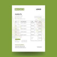Business Invoice Design Template. Print ready invoice template vector