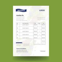 Minimal Business Invoice Design Template. Print ready invoice template for your business vector