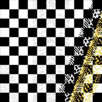 Seamless black and white checkered racing stripes set with different styles of repeating stripes vector