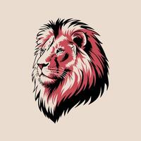 Modern lion illustration with bold lines and regal expression vector