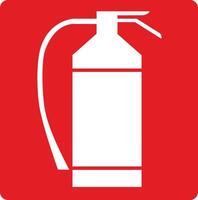 signal white and red emergency fire extinguisher vector