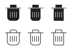 trash can icon in black feel and Thin Icons, Trash garbage can, bin waste , Suitable for Web Sites, Books, Cards, Apps. vector