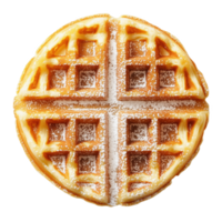 Delicious isolated Belgian waffle ready to be served for breakfast or dessert png
