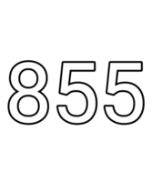 Black and white color numbers 855 png