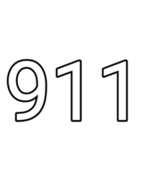 Black and white color numbers 911 png