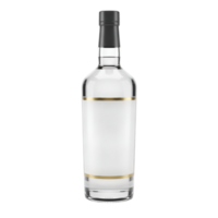 Elegant Transparent Bottle Mockup with Customizable Label Space Isolated png