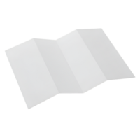 Blank White Paper Brochure Mockup with Multiple Folds on Transparent Background png