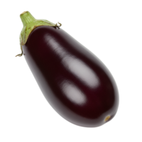Isolated Fresh and Glossy Eggplant on Transparent Background, Perfect for Digital Compositing, Marketing Visuals, or Menu Illustrations png