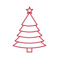 Minimalist christmas tree thin line icon. vector