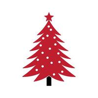 Minimalist christmas tree colored icon. vector