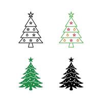 Christmas tree icon set. vector