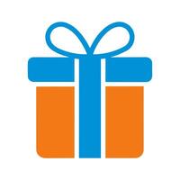 Minimalist colored gift box icon. vector