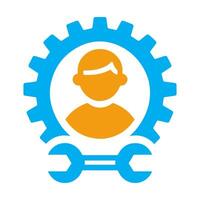 Gear with man icon. vector