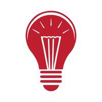 Red light bulb icon on a white background. vector