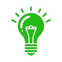 Light bulb icon with a smooth, glossy finish. vector