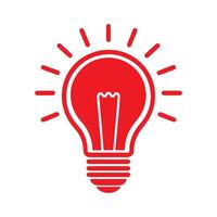 Light bulb icon with a filamental structure in the center. vector