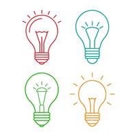 Light bulb icon set on a white background. vector