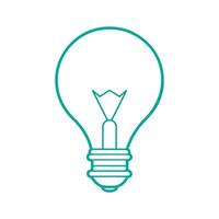 Light bulb with a clear outline on a white background. vector