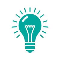 Colored light bulb icon on a white background. vector