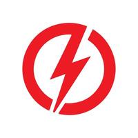 A colored design featuring a bold lightning bolt. vector