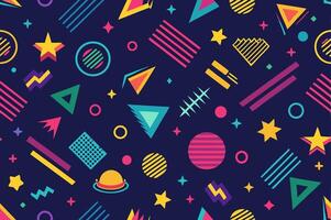 Memphis seamless pattern from geometric elements. illustration. vector