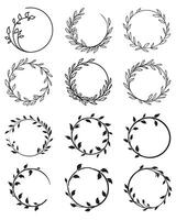 Botanical round monogram frames vector