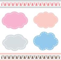 Colorful abstract geometric boho clouds vector