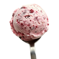 Sweet scoop of delicious raspberry ice cream on a silver spoon ready to be enjoyed, Ice cream ice cream scoop dessert sweet delicious isolated refreshment png