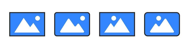 Gallery icon set. Photo gallery symbol. Flat picture placeholder for app, website, or user interface design vector