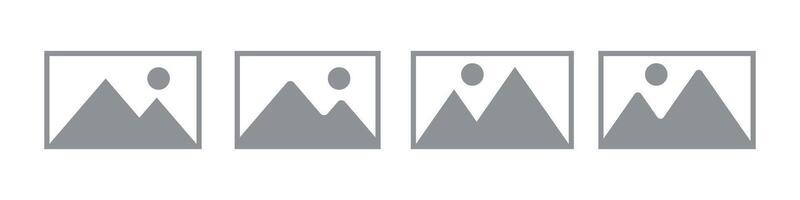 Flat picture placeholder symbol. Gallery thumbnail icon. Not available image in the gallery or album. App, website, or user interface design vector