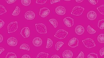 Hand drawn lemon background. Lemon sketch seamless pattern wallpaper vector