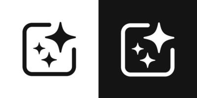 icon. Ai logo star, sparkle and square. Artificial intelligence symbol for app and web vector