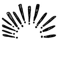 Hand drawn exclamation marks. Hazard warning hand draw symbol. Attention doodle icons. Exclamations marks icons. vector